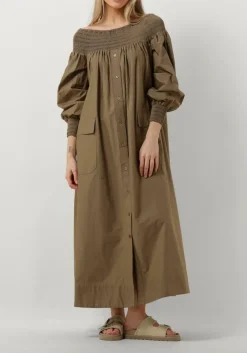 groene mes demoiselles maxi jurk parimar