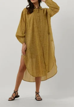 groene mes demoiselles midi jurk shirt diane