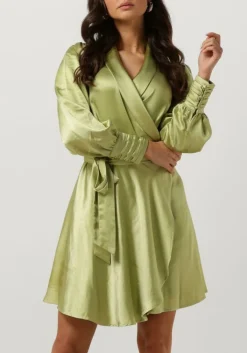 groene notre-v mini jurk nv-doris satin dress