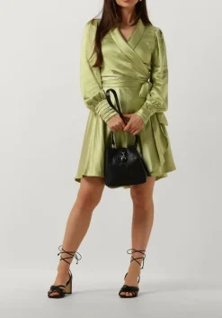 groene notre-v mini jurk nv-doris satin dress