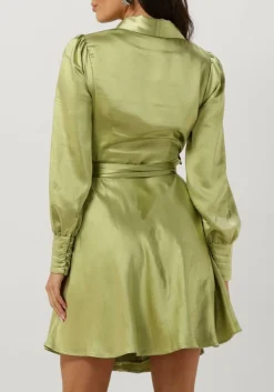 groene notre-v mini jurk nv-doris satin dress