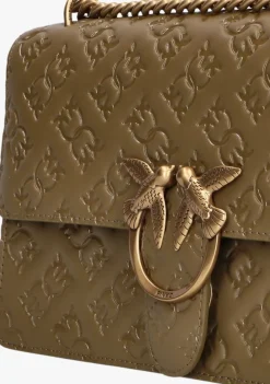groene pinko schoudertas love one classic dc vitello