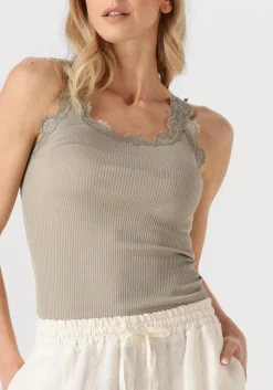 groene rosemunde top babette silk top w/ lace