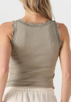 groene rosemunde top babette silk top w/ lace