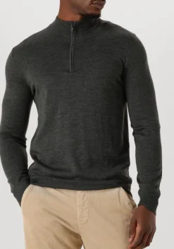 groene stefano lauran trui half zip anders