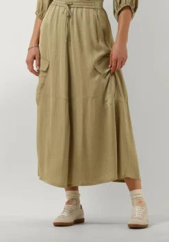 groene summum midirok skirt silky touch