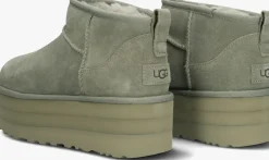 groene ugg vachtlaarzen w classic ultra mini platform