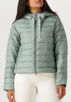 groene woolrich leren jas quilted hooded jacket