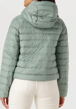 groene woolrich leren jas quilted hooded jacket