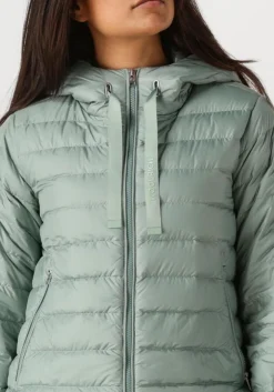 groene woolrich leren jas quilted hooded jacket