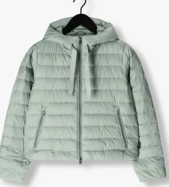 groene woolrich leren jas quilted hooded jacket