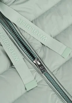 groene woolrich leren jas quilted hooded jacket