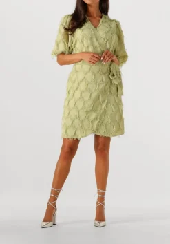 khaki aaiko mini jurk florica fringe pes 482