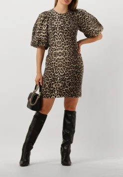 khaki co'couture mini jurk leocc crop puff dress