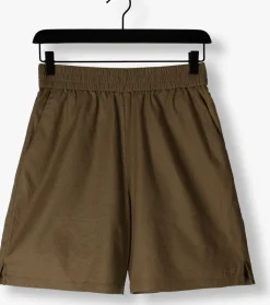 khaki gestuz korte broek lizagz linen hw shorts