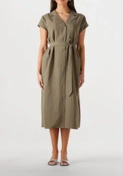 khaki mos mosh midi jurk mmnelli alexis dress