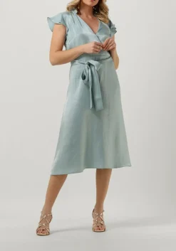 lichtblauwe aaiko midi jurk florine shimmery vis 355