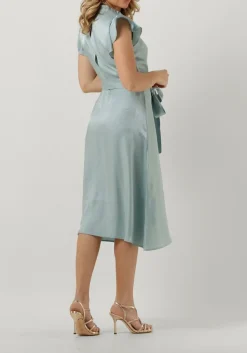 lichtblauwe aaiko midi jurk florine shimmery vis 355