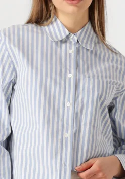 lichtblauwe closed blouses oversize shirt