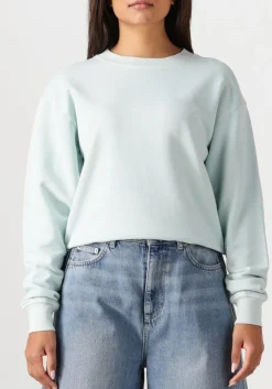 lichtblauwe closed sweater printed sweatshirt