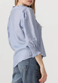 lichtblauwe co'couture blouses charliecc frill ss shirt