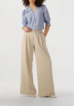 lichtblauwe co'couture blouses charliecc frill ss shirt