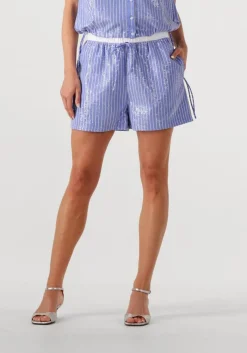 lichtblauwe dante6 korte broek bryson embellished stripe shorts