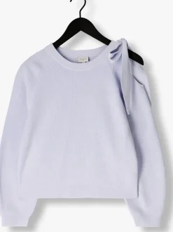 lichtblauwe dante6 trui ulyn cut-out bow sweater