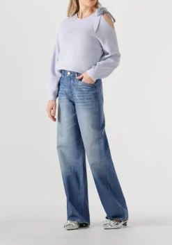 lichtblauwe dante6 trui ulyn cut-out bow sweater