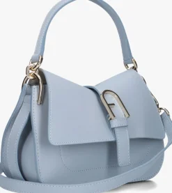 lichtblauwe furla handtas flow mini top handle