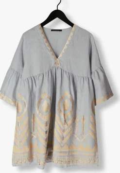 lichtblauwe greek archaic kori mini jurk 230645