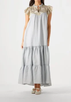 lichtblauwe greek archaic kori maxi jurk 231097