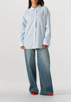 lichtblauwe lois jeans wide jeans skater loose