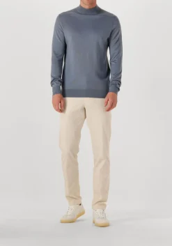 lichtblauwe profuomo coltrui pullover mock neck merino