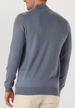 lichtblauwe profuomo coltrui pullover mock neck merino