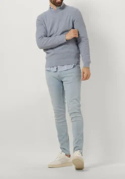 lichtblauwe profuomo trui structure crew neck