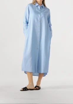 lichtblauwe resort finest maxi jurk shirt dress