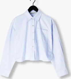 lichtblauwe second female blouses baulo cropped shirt