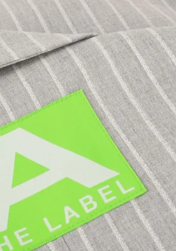 lichtgrijze alix the label gilet ladies woven pinstripe waistcoat