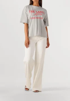 lichtgrijze alix the label t-shirt ladies knitted the label t-shirt