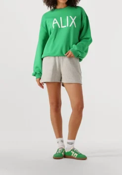 lichtgrijze alix the label korte broek ladies knitted sweat short