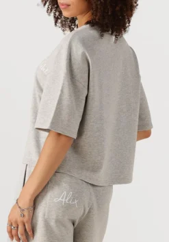 lichtgrijze alix the label t-shirt ladies knitted sweat t-shirt