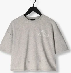 lichtgrijze alix the label t-shirt ladies knitted sweat t-shirt
