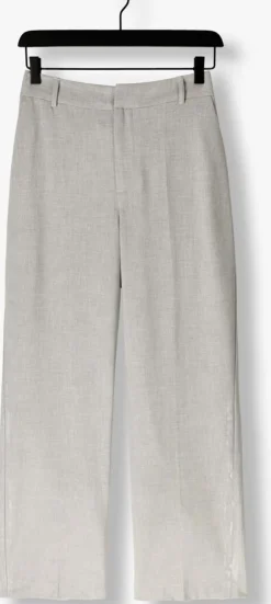 lichtgrijze alix the label pantalon ladies woven foil stripe pants