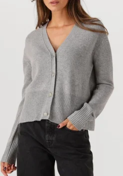 lichtgrijze closed trui v neck cardigan