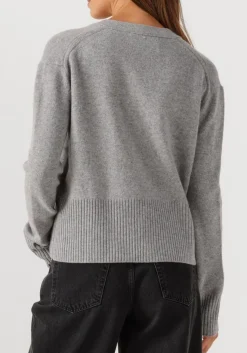 lichtgrijze closed trui v neck cardigan