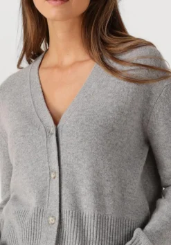 lichtgrijze closed trui v neck cardigan