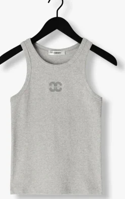 lichtgrijze co'couture top saharacc embroidery tank top