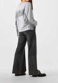 lichtgrijze co'couture trui studcc fringe sweat