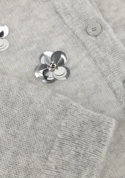 lichtgrijze dante6 vest fawn sequin cardigan